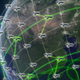 Artist’s conception of a satellite defense system (not to scale).